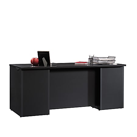 Sauder® Via Executive 71 1/2"W Computer Desk, Bourbon Oak/Soft Black