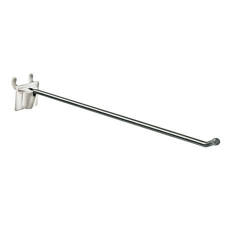 Azar Displays Metal Wire Hooks With Attached Backs, 7/8"H x 1-1/4"W x 12"D, Silver, Pack Of 50 Hooks