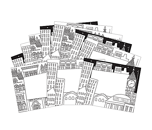 Barker Creek Name Tags, 3 3/4" x 2 1/2", Color Cityscape, 45 Name Tags Per Pack, Case Of 2 Packs