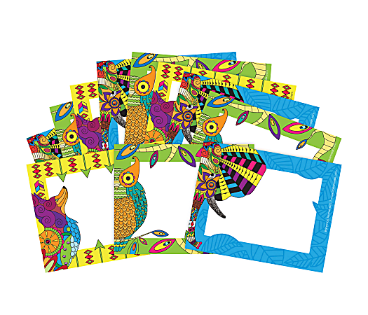 Barker Creek Name Tags, 2 ¾” x 3 ½", Boho Animal, 45 Name Tags Per Pack, Case Of 2 Packs