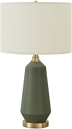 Monarch Specialties Pitts Table Lamp, 26”H, Ivory/Green