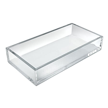 Azar Displays Deluxe Tray Organizers, Small Size, 2" x 11 3/4" x 5 7/8", Clear, Pack Of 4