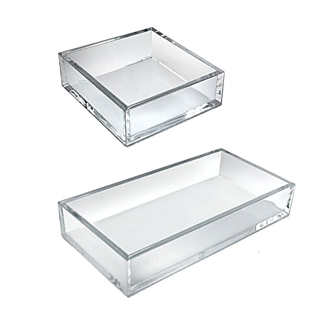 Azar Displays Deluxe Tray 3-Piece Set, Square Trays/Large
