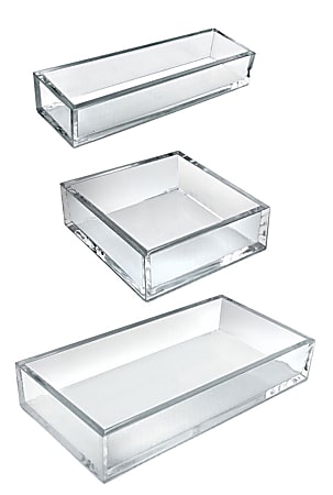 Azar Displays Deluxe 5-Piece Tray Set, Clear