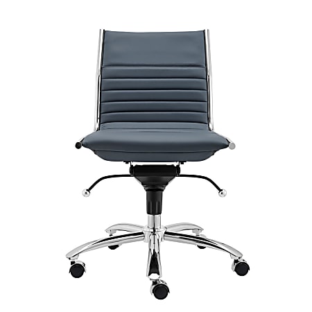 Blue armless office chair best sale