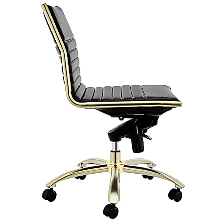 Faux leather office deals chair no arms