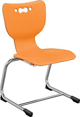 MooreCo Hierarchy Armless Cantilever Chair, 16" Seat Height, Orange