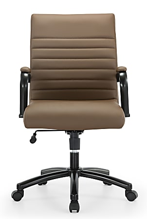 Realspace Modern Comfort Verismo Bonded Leather High Back Executive Chair  BlackChrome BIFMA Compliant - Office Depot