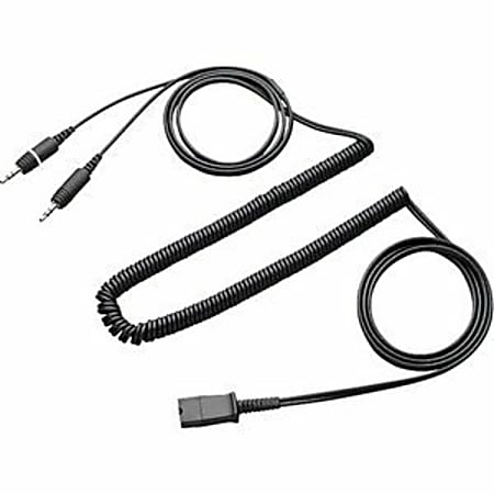 Plantronics Headsets to PC Sound Cards Adapter Cable Assembly - Quick Disconnect Male, Mini-phone Male - 10ft