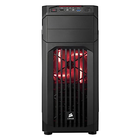 Corsair Carbide Series SPEC 01 Red LED Mid Tower Gaming Case Mid tower Black Steel 6 x Bay 1 x Fans Installed ATX Micro ATX Mini ITX Motherboard Supported 10.58
