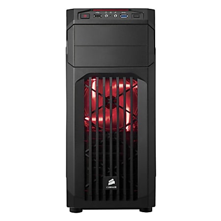 Corsair Carbide Series SPEC-01 Red LED Mid-Tower Gaming Case - Mid-tower - Black - Steel - 6 x Bay - 1 x 4.72" x Fan(s) Installed - ATX, Micro ATX, Mini ITX Motherboard Supported - 10.58 lb - 5 x Fan(s) Supported