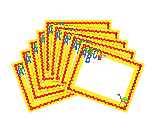 Barker Creek Name Tags, 3 3/4" x 2 1/2", ABC Animals, 45 Name Tags Per Pack, Case Of 2 Packs