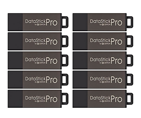 Centon DataStick Pro USB 2.0 Flash Drives, 8GB, Pro Gray, Pack Of 25 Flash Drives, S1-U2P1-8G25PK