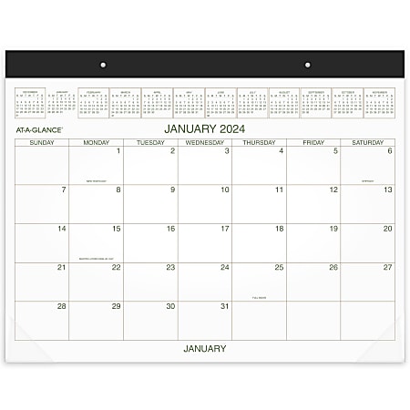 2024 AT-A-GLANCE® 2-Color Monthly Desk Pad Calendar, 21-3/4"
