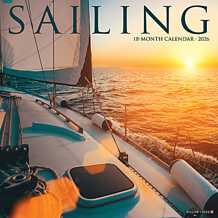 2026 Willow Creek Press Sports Monthly Wall Calendar, 12" x 12", Sailing, January To December, 52631