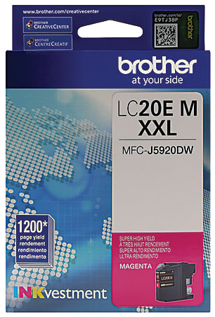 Brother LC20 Magenta Extra-High-Yield Ink Cartridge, LC20EM