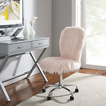 Linon faux fur office chair sales