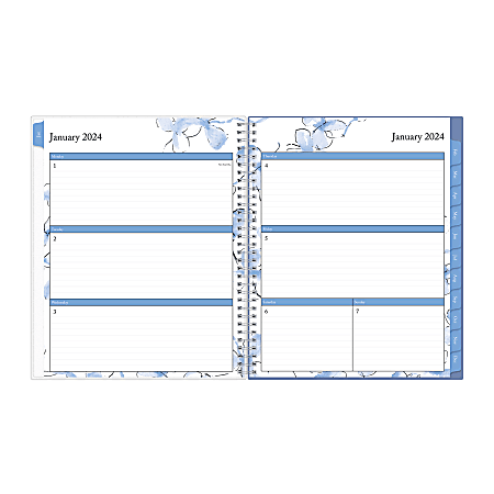 2024 Blue Sky Lindley Frosted WeeklyMonthly Planning Calendar 8 12 x 11  January to December 2024 100654 - Office Depot