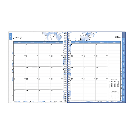 2024 Blue Sky™ Lindley Frosted Weekly/Monthly Planning Calendar, 81/2