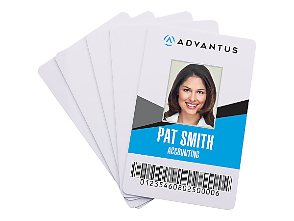 Advantus DIY - Laminated polyvinyl chloride (PVC) - white - 2.1 in x 3.4 in 100 card(s) ID cards