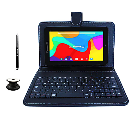 Linsay F7 Tablet, 7" Screen, 2GB Memory, 32GB Storage, Android 10, Black Keyboard