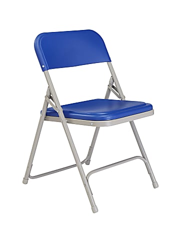 National Public Seating 800 Series Plastic Folding Chairs, Blue/Gray, Set Of 100 Chairs