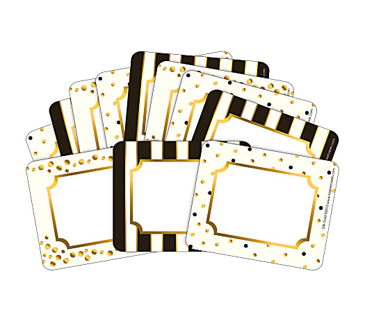 Barker Creek Name Tags, 3 3/4" x 2 1/2", Gold, 45 Name Tags Per Pack, Case Of 2 Packs