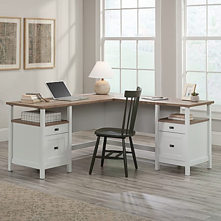 Sauder cottage store road desk white