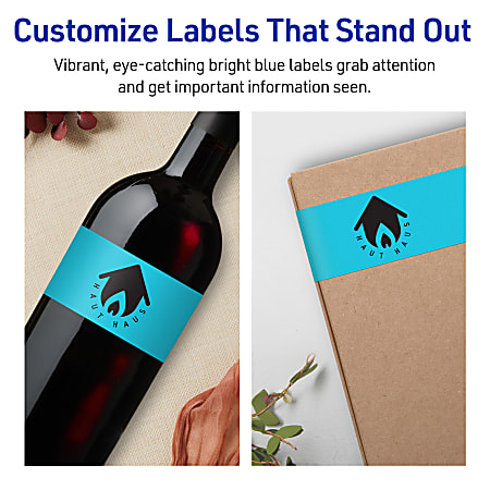Avery Printable Labels 94266 BBP80 Rectangle 11 x 4 14 Matte Bright