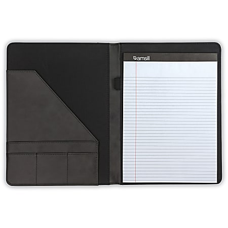 Samsill 71650 Pad Folio - Black, Gray - 1 Each