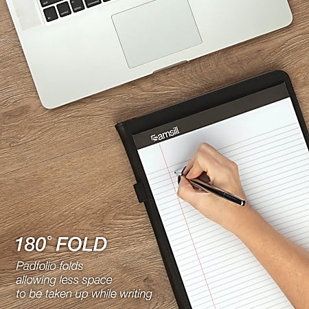 Samsill 71650 Pad Folio - Black, Gray - 1 Each