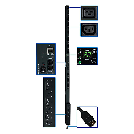 Tripp Lite PDU 3-Phase Switched 208V 12.6kW Hubbell 21 C13; 3 C19 0URM