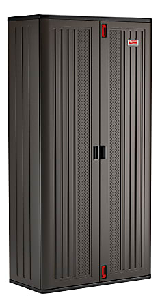 Suncast Commercial Mega Tall Storage Cabinet, 4 Shelves, Gray