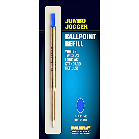MMF Industries Jumbo "Jogger" Ballpoint Refill, Medium Point, 1.0 mm, Blue