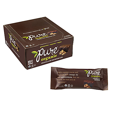 Pure Bars, Chocolate Brownie Organic, 1.7 Oz, Pack Of 12
