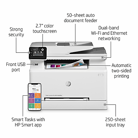 Office Color - LaserJet Wireless In Pro Laser HP One M283fdw Depot Printer All