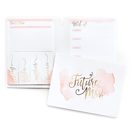 Taylor Mini Post-it® Notes Planner Set, 4-5/8" x 6-1/4", Future Mrs. Wedding