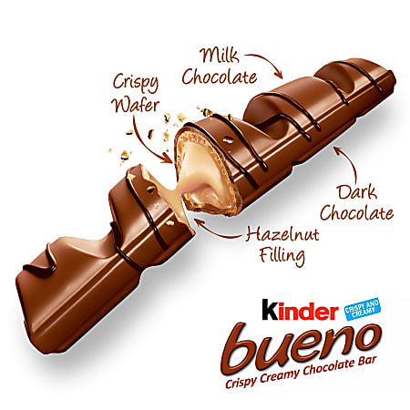 Kinder Bueno Chocolate Bar Crispy Creamy 4 Count - 3 Oz