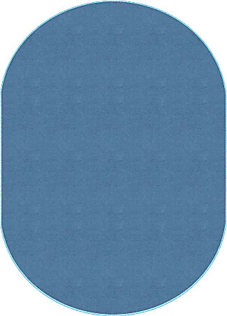 Flagship Carpets Americolors Rug, Oval, 6' x 9', Blue Bird