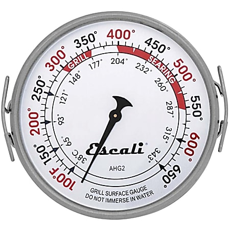 Escali Extra Large Grill Surface Thermometer 100 F 37.8 C to 650 F 343.3 C  Large Display Easy to Read Durable For Food Cooking Surface Searing -  Office Depot