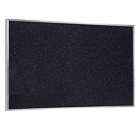 Ghent® Rubber Bulletin Board, 4 1/24" x 5 1/24", 90% Recycled, Confetti Satin Aluminum Frame