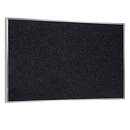 Ghent Recycled Rubber Bulletin Board, 4 1/24" x 5 1/24", Aluminum Frame With Confetti Silver Finish