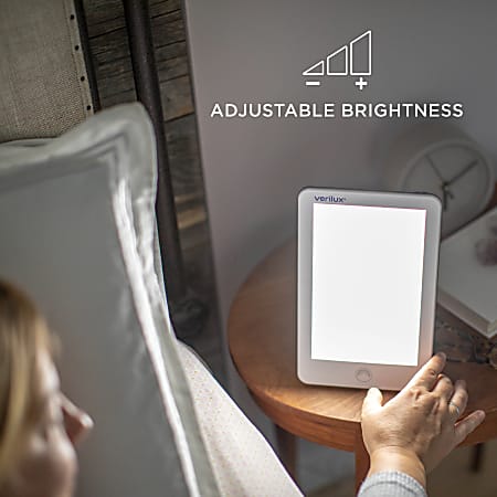 Verilux HappyLight Lumi LED UV Free Light Therapy Lamp 10000 lux 9 H x 5 34 W x 12 D White ODP Business Solutions