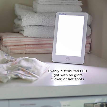 Verilux HappyLight Lumi LED UV Free Light Therapy Lamp 10000 lux 9 H x 5 34 W x 12 D White ODP Business Solutions