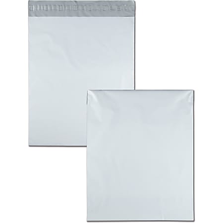 Quality Park® Redi-Strip Poly Envelopes, 14" x 17", White, Box Of 100