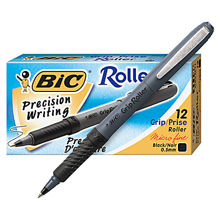 Bic grip roller gold pen