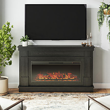 Ameriwood Home Elmcroft Wide Mantel With Linear Electric Fireplace 37 ...