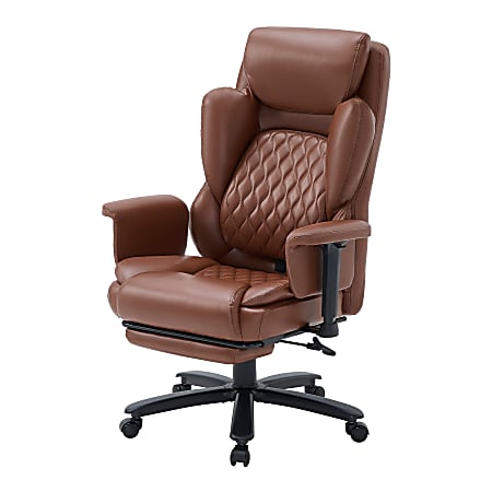 Bestier Ergonomic Faux Leather High-Back Executive Office Chair, Brown