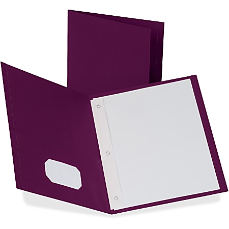 Oxford® Twin-Pocket Portfolio With Fasteners, 8 1/2" x 11", Burgundy, Pack Of 25