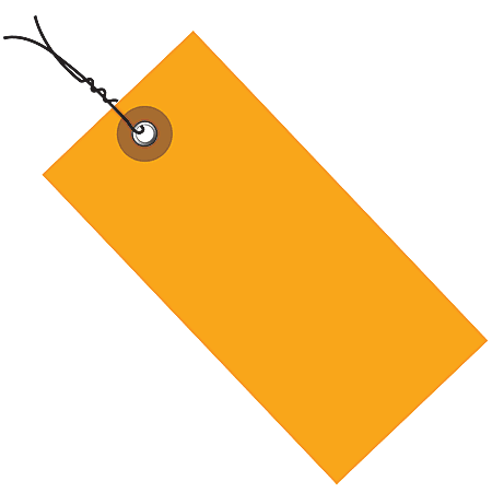 Office Depot® Brand Tyvek® Prewired Shipping Tags, 5 1/4" x 2 5/8", Orange, Pack Of 100